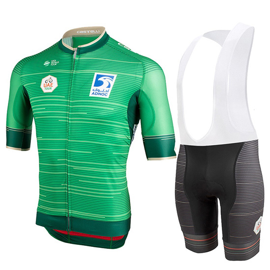 2019 Maillot Castelli UAE Tour Tirantes Mangas Cortas Verde